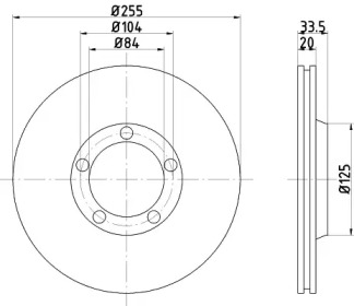 Тормозной диск (HELLA: 8DD 355 102-021)