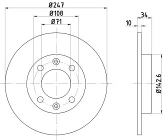 Тормозной диск (HELLA: 8DD 355 102-061)