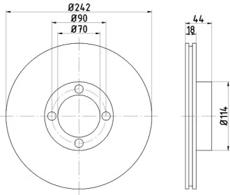 Тормозной диск (HELLA: 8DD 355 102-101)