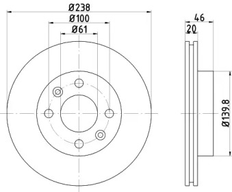 Тормозной диск (HELLA: 8DD 355 102-131)