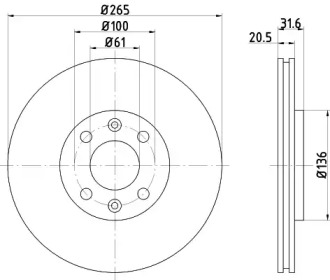 Тормозной диск (HELLA: 8DD 355 102-141)