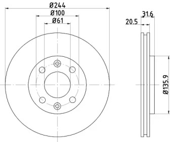 Тормозной диск (HELLA: 8DD 355 102-151)