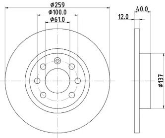 Тормозной диск (HELLA: 8DD 355 102-201)