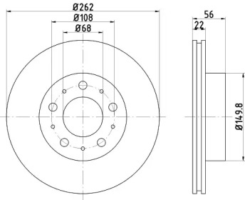 Тормозной диск (HELLA: 8DD 355 102-241)