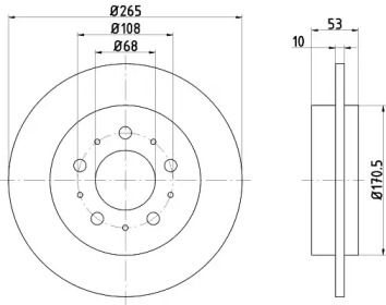 Тормозной диск (HELLA: 8DD 355 102-261)