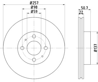 Тормозной диск (HELLA: 8DD 355 102-301)