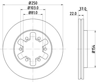 Тормозной диск (HELLA: 8DD 355 102-331)