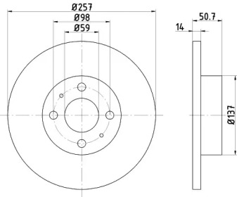 Тормозной диск (HELLA: 8DD 355 102-371)