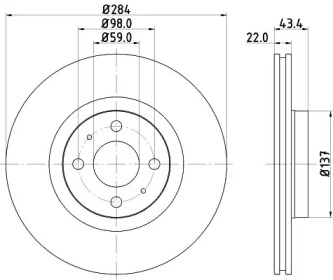 Тормозной диск (HELLA: 8DD 355 102-381)