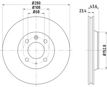 Тормозной диск (HELLA: 8DD 355 102-401)