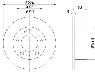 Тормозной диск (HELLA: 8DD 355 102-461)