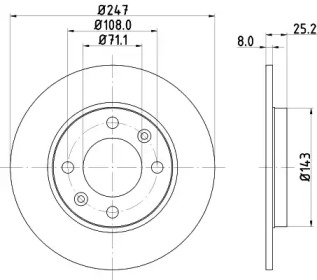 Тормозной диск (HELLA: 8DD 355 124-371)