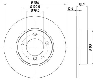 Тормозной диск (HELLA: 8DD 355 124-741)