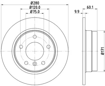 Тормозной диск (HELLA: 8DD 355 124-611)