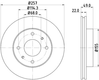 Тормозной диск (HELLA: 8DD 355 102-651)