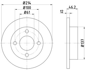 Тормозной диск (HELLA: 8DD 355 102-931)