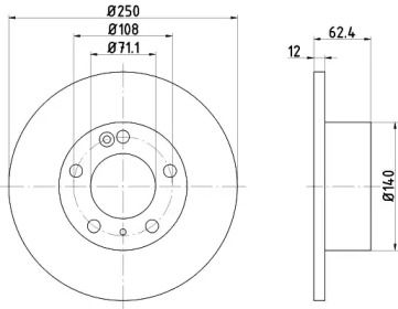 Тормозной диск (HELLA: 8DD 355 103-021)