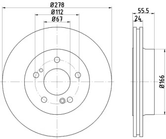 Тормозной диск (HELLA: 8DD 355 103-041)