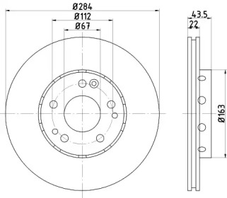 Тормозной диск (HELLA: 8DD 355 103-061)