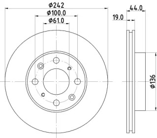 Тормозной диск (HELLA: 8DD 355 103-101)