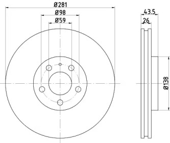 Тормозной диск (HELLA: 8DD 355 103-131)