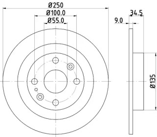 Тормозной диск (HELLA: 8DD 355 103-191)