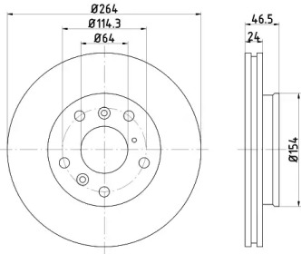 Тормозной диск (HELLA: 8DD 355 103-211)