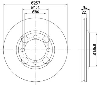 Тормозной диск (HELLA: 8DD 355 103-281)