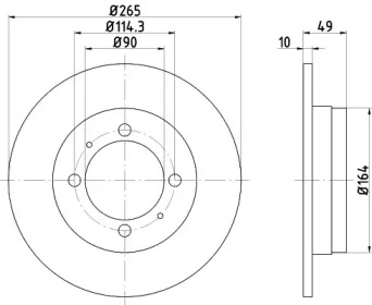 Тормозной диск (HELLA: 8DD 355 103-301)