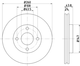 Тормозной диск (HELLA: 8DD 355 103-431)