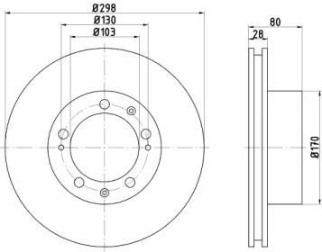 Тормозной диск (HELLA: 8DD 355 103-461)