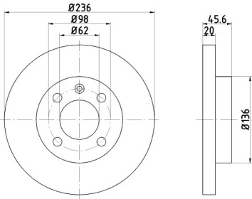 Тормозной диск (HELLA: 8DD 355 103-571)