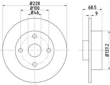 Тормозной диск (HELLA: 8DD 355 103-621)