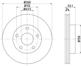 Тормозной диск (HELLA: 8DD 355 103-801)