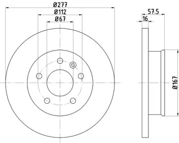 Тормозной диск (HELLA: 8DD 355 103-811)