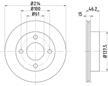 Тормозной диск (HELLA: 8DD 355 103-821)