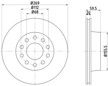 Тормозной диск (HELLA: 8DD 355 103-851)