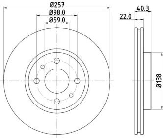 Тормозной диск (HELLA: 8DD 355 124-921)