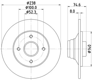 Тормозной диск (HELLA: 8DD 355 124-171)