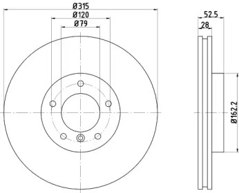 Тормозной диск (HELLA: 8DD 355 104-081)