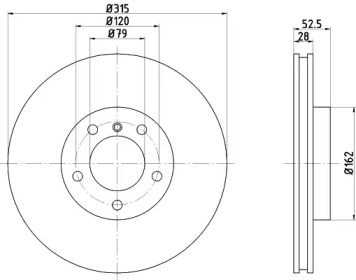 Тормозной диск (HELLA: 8DD 355 104-101)