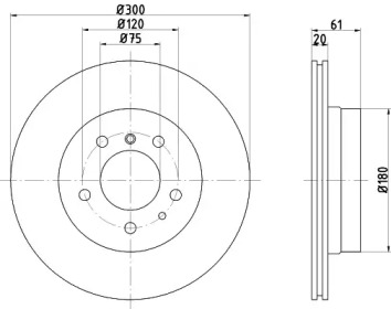 Тормозной диск (HELLA: 8DD 355 104-121)