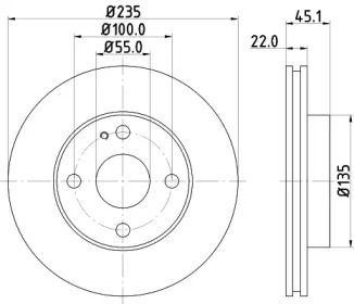 Тормозной диск (HELLA: 8DD 355 104-151)