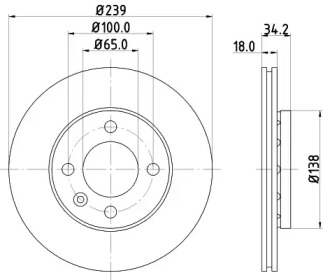 Тормозной диск (HELLA: 8DD 355 104-211)