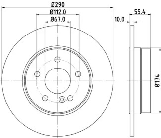 Тормозной диск (HELLA: 8DD 355 121-991)