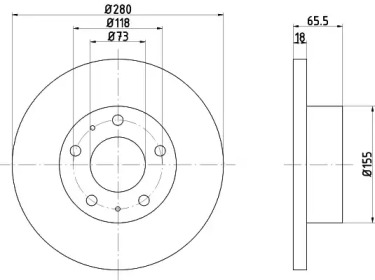 Тормозной диск (HELLA: 8DD 355 104-391)