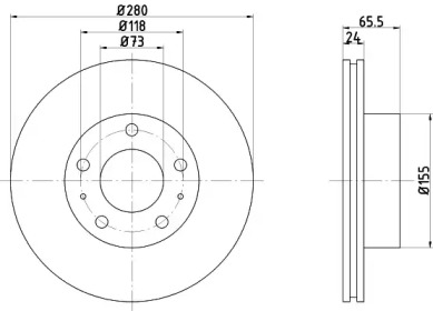 Тормозной диск (HELLA: 8DD 355 104-411)