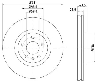 Тормозной диск (HELLA: 8DD 355 104-451)