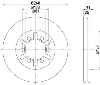 Тормозной диск (HELLA: 8DD 355 104-551)