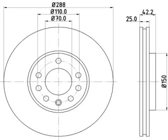 Тормозной диск (HELLA: 8DD 355 104-681)